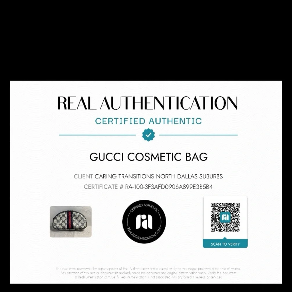 Gucci Monogram Pouch with Red and Blue Accent
